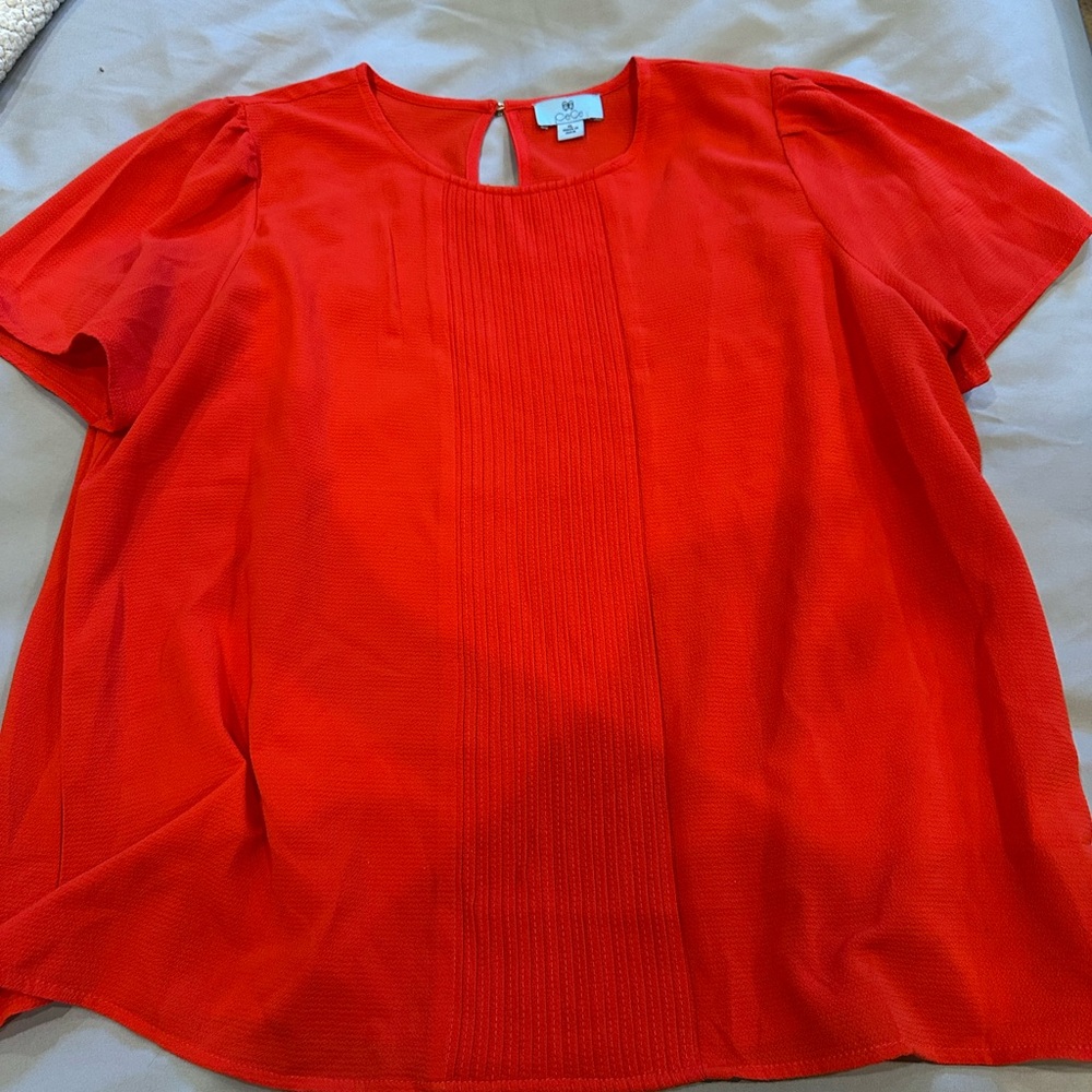 CeCe Vibrant Red Blouse